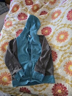 Tea Collectio  Clothing - Kids Teal & Gray Hooded Zip Jacket